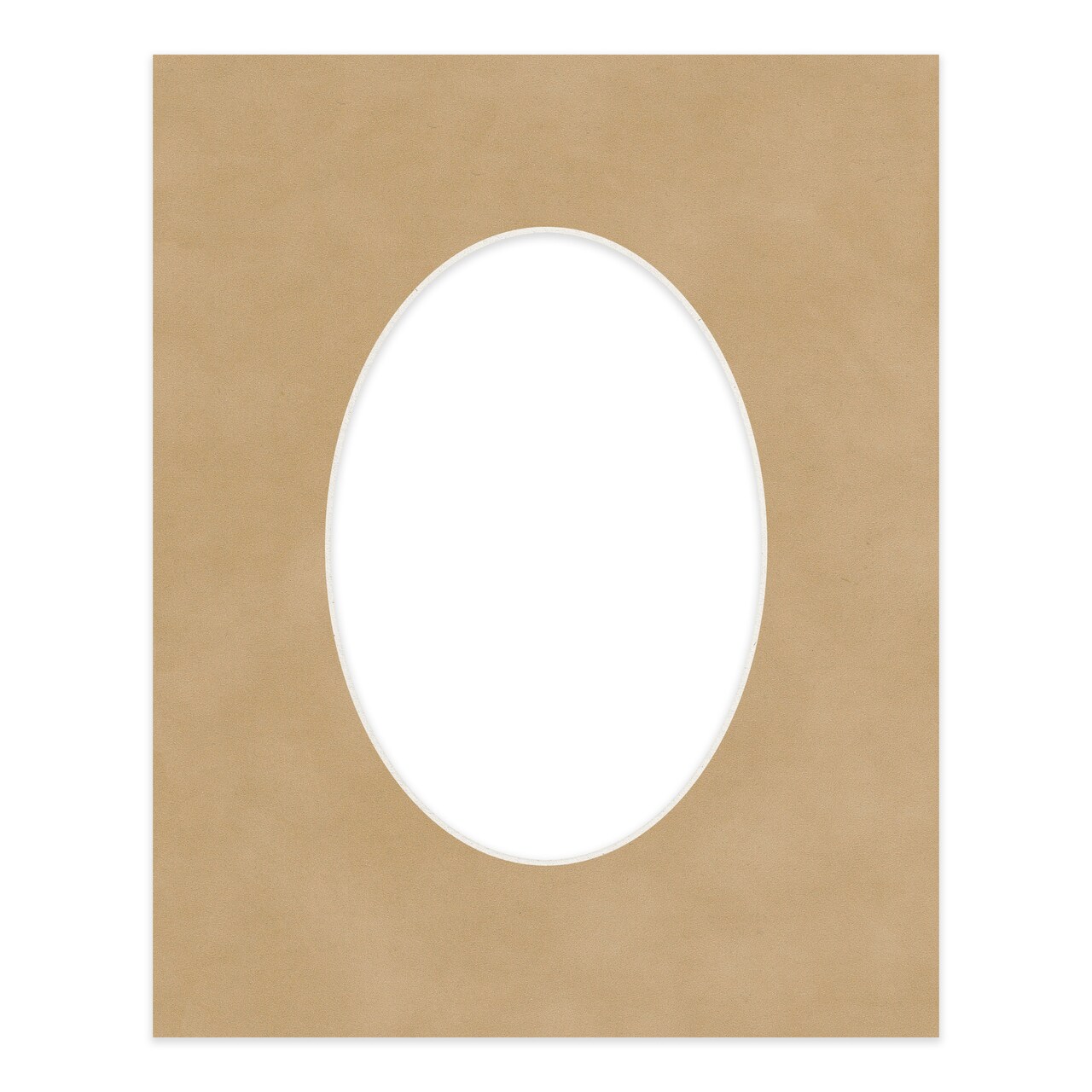 Beige Suede Mat Board for 8x10 Frames - Oval Opening for 5x7 Photos